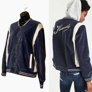 AE Exclusive Honestly Blue Varsity Jacket